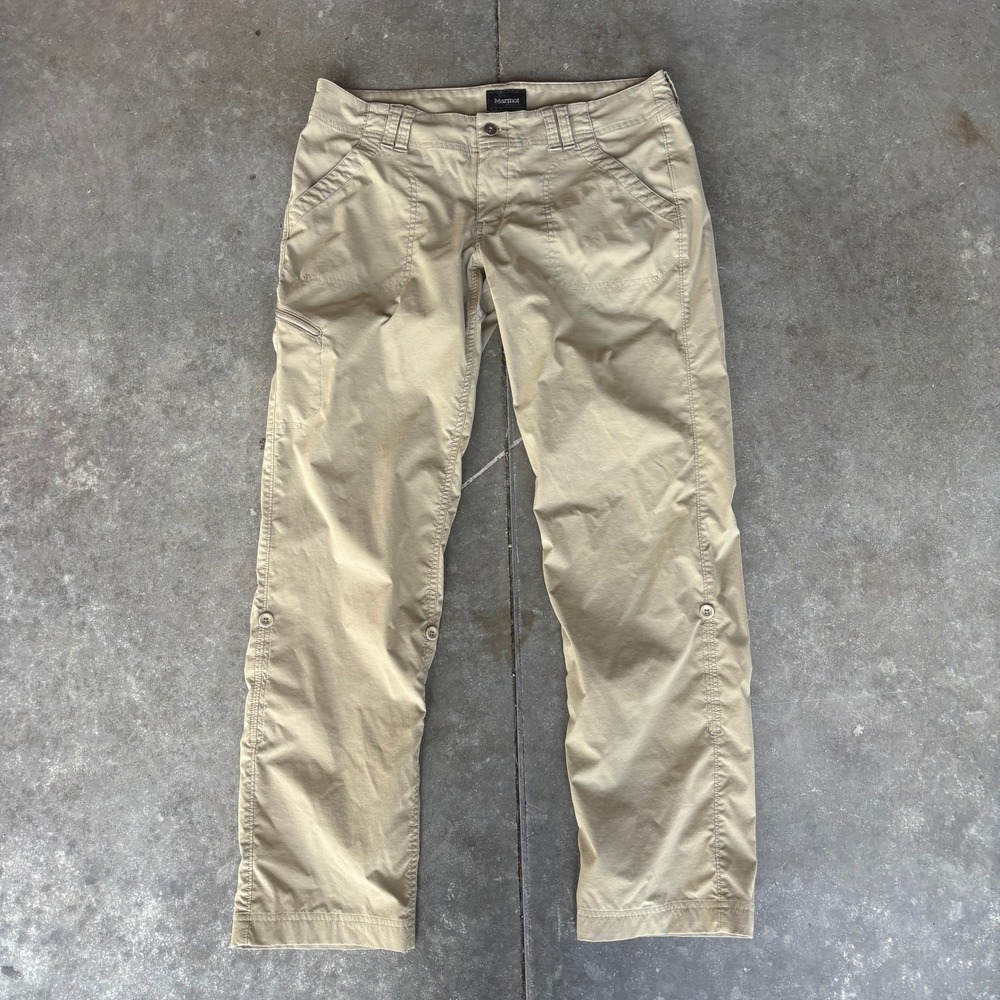 Marmot Lobo Pants Women's 10 Tan Roll Up Convertible Hiking Outdoor Utility UPF